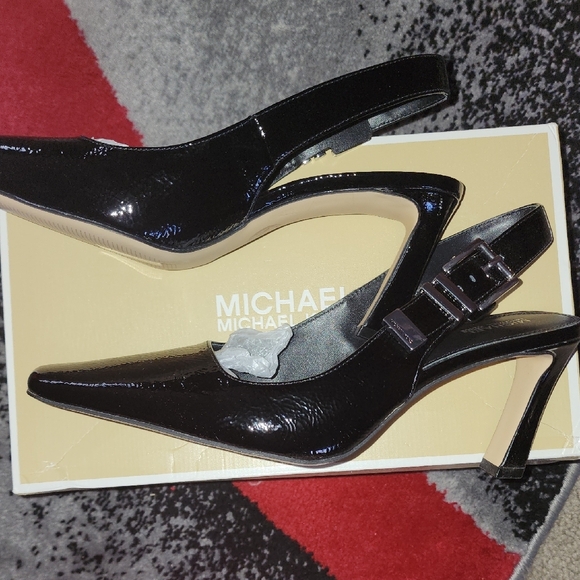 Michael Kors Black Patent Slingback Heels - Picture 5 of 7